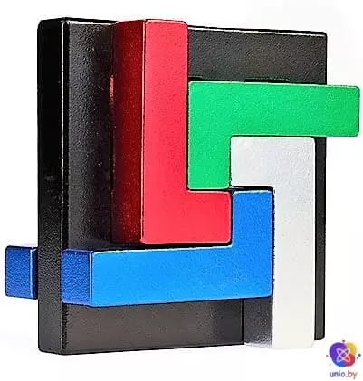 Головоломка металлическая Quad L Metal Puzzle in a can (4 color) | Квадрат-Л в банке (4 цвета) 473443