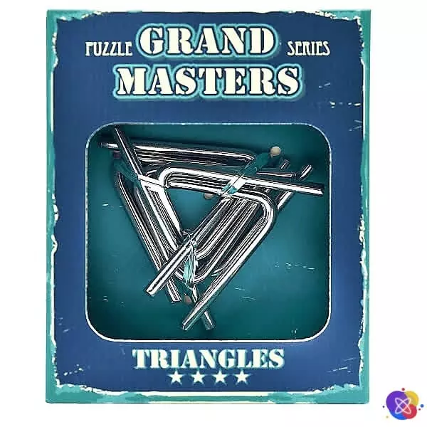 Головоломка металлическая 3D Eureka Grand Master Puzzles “Trangles blue” | Треугольники синие