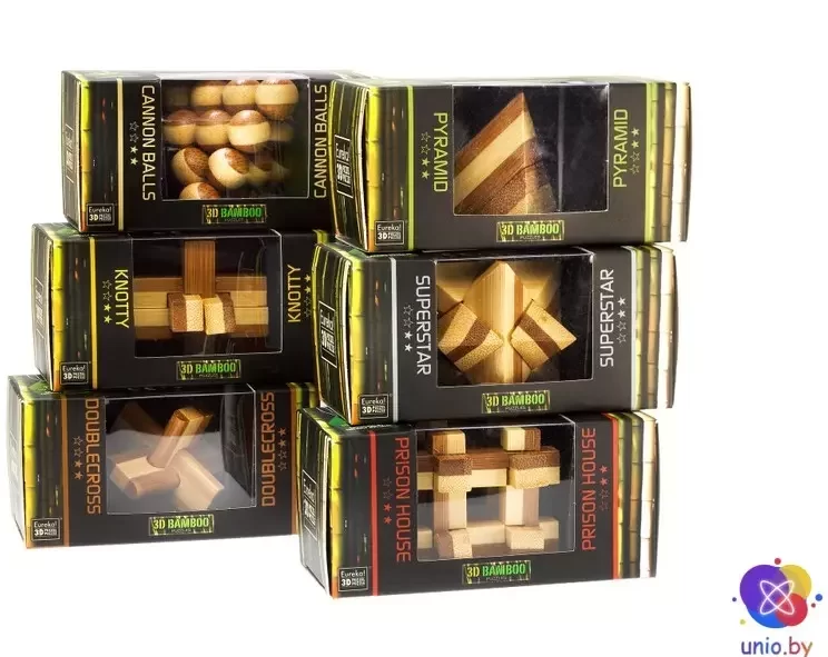 Головоломка деревянная 3D Eureka Bamboo Snake Cubes Puzzle | Змеиные кубики