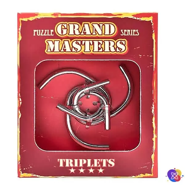 Головоломка металлическая 3D Eureka Grand Master Puzzle “Triplets red” | Тройки красные