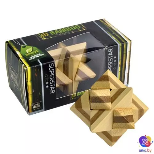 Головоломка деревянная 3D Eureka Bamboo Superstar Puzzle | Суперзвезда