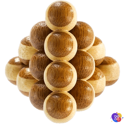 Головоломка бамбуковая 3D Eureka Bamboo Cannon Balls Puzzle | Пушечные ядра