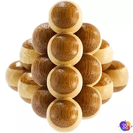 Головоломка деревянная 3D Eureka Bamboo Cannon Balls Puzzle | Пушечные ядра