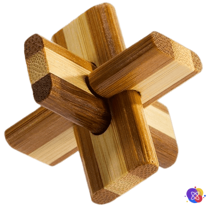 Головоломка бамбуковая 3D Eureka Bamboo Doublecross Puzzle | Двойной крест
