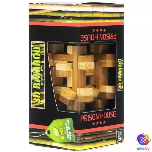 Головоломка деревянная 3D Eureka Bamboo Prison House Puzzle | Тюремный дом