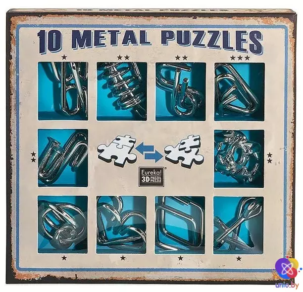 Набор металлических головоломок 3D Eureka 10 Metal Puzzles Blue | 473355